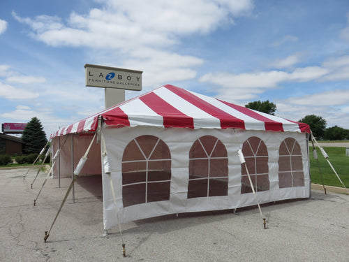 20x30 Red White Frame Canopy Tent