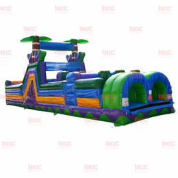 40' Tropical Obstacle Course Inflatable Bounce House