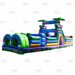 40' Tropical Obstacle Course Inflatable Bounce House