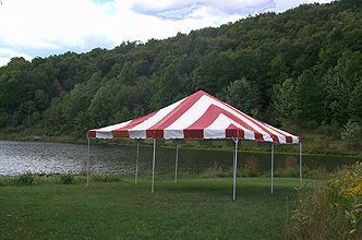 20x20 Red White Frame Canopy Tent