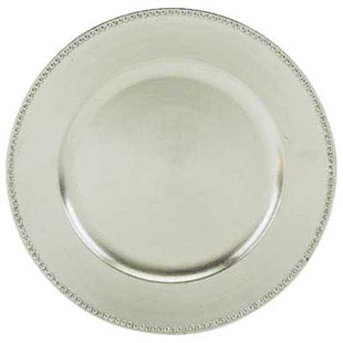Plate Chargers, beaded (comes in gold or silver)