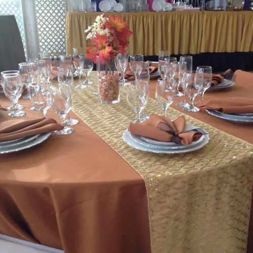 Table and chairs set up