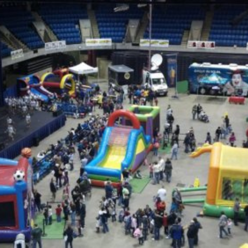 Inflatables set up indoors