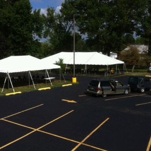 Event tents set up outdoors