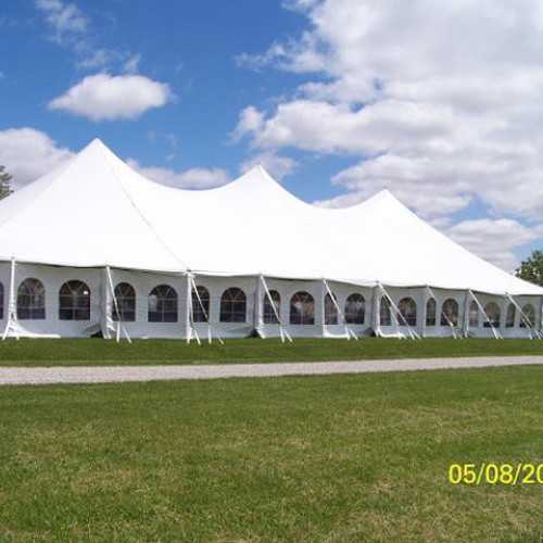 Event tent set up outside