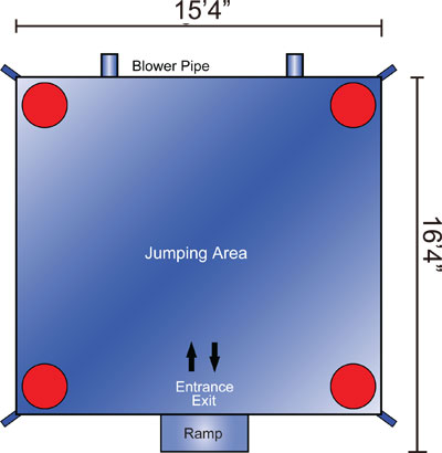 Camelot Castle Blue/Red Inflatable Bounce House