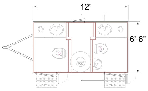 Restroom, 2 Stall Luxury Trailer