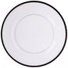 Plate Chargers, clear with black trim