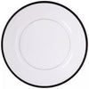 Plate Chargers, clear with black trim