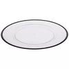 Plate Chargers, clear with black trim