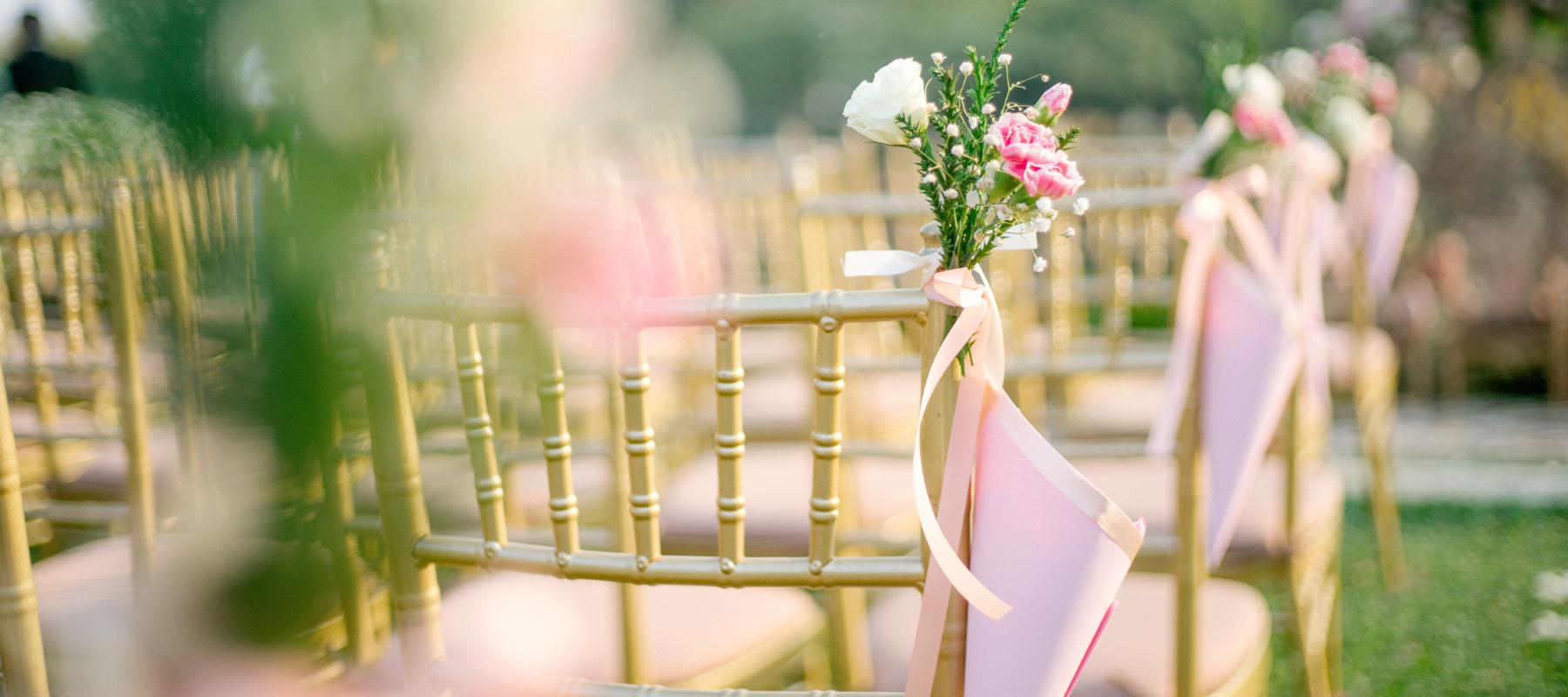 Wedding chairs set up outside